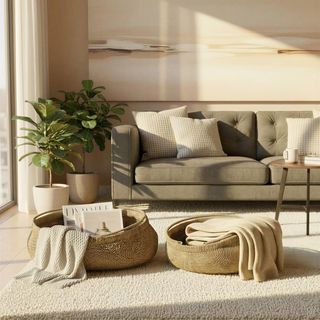 Handwoven Seagrass 2-Piece Decorative Basket