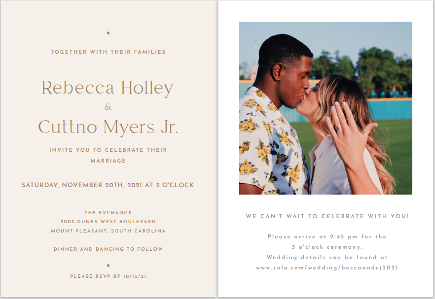 The Wedding Website of CJ Myers and Becca Holley