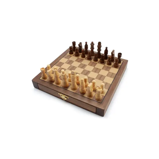 GSE 10" Magnetic Chess Set, Wooden Chess Board Game Set with Drawers, Classic Portable Travel Chess Set