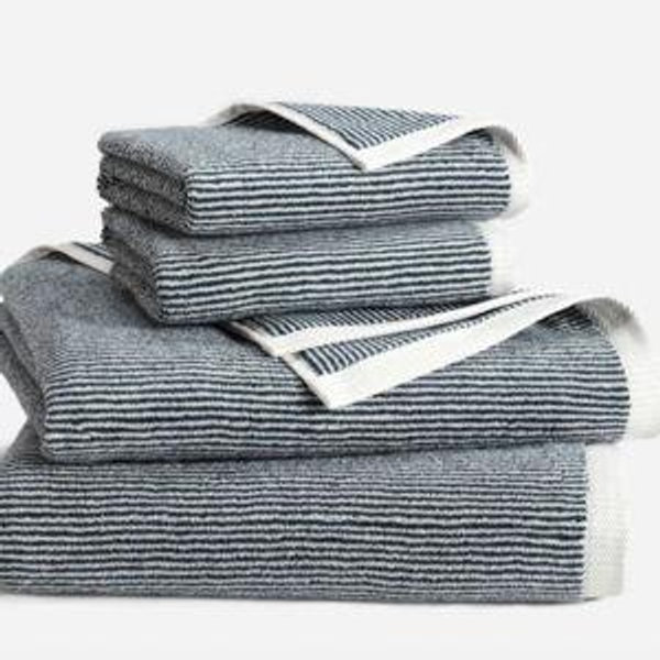 Plush Turkish Cotton Bath Sheet Bundle- Striped Pebble