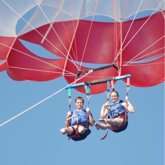 Parasailing for Dan's graduation