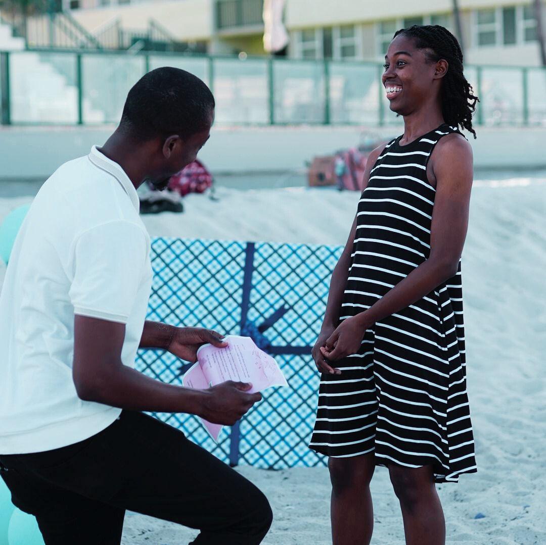 When he started to bend down on one knee.. I was so surprised
