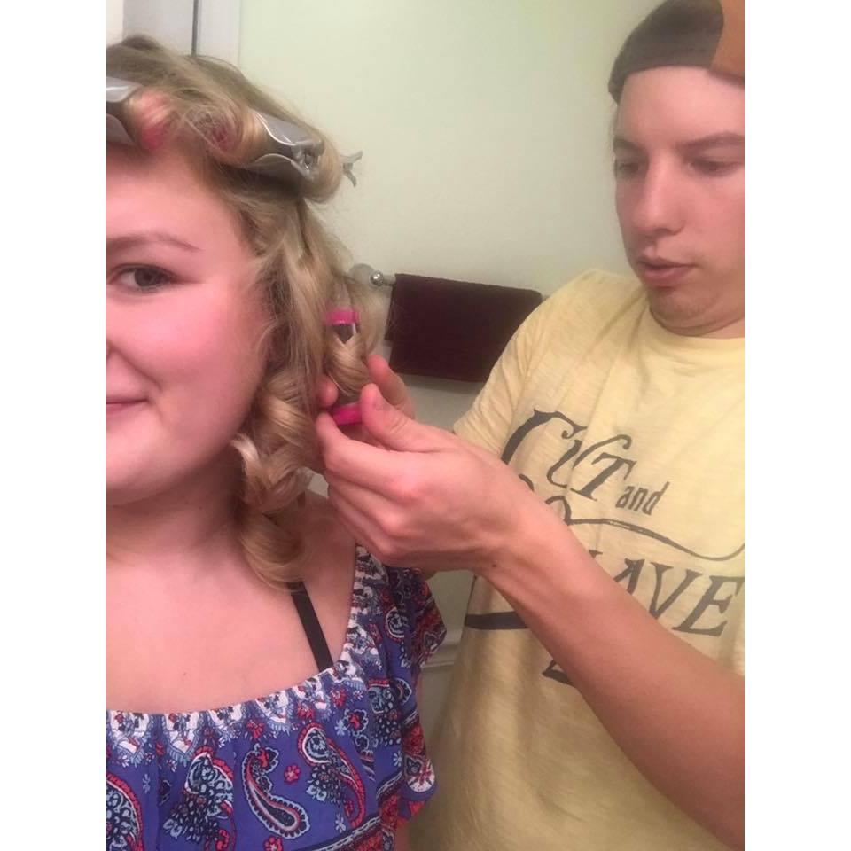 Nathan (when he can) loves to take time to help Olivia get ready to go... she may take forever if she does it alone.