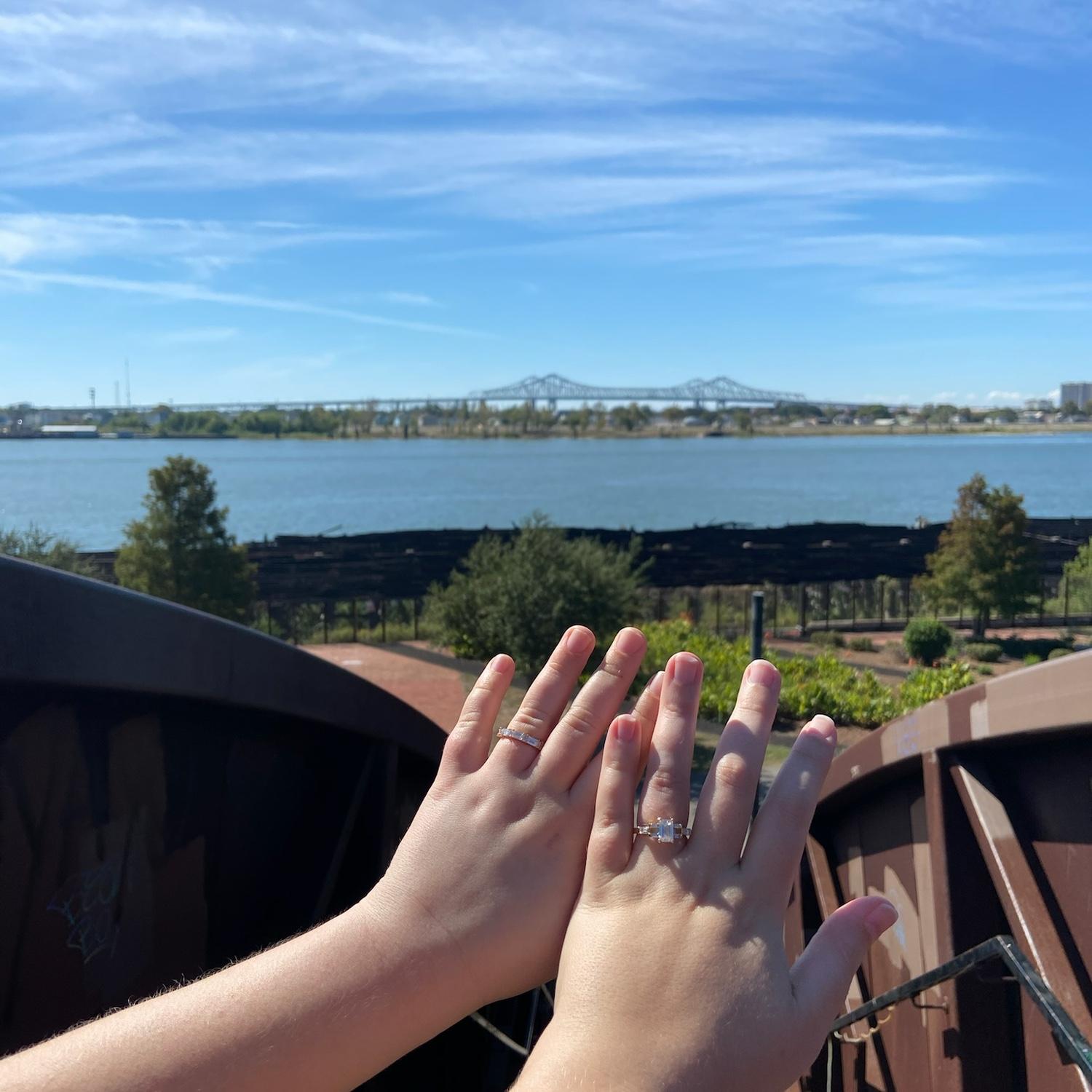 We still can't believe how perfect these rings look together! It was Casey's turn to propose and she chose Halloween weekend in New Orleans, where Kat fell in love with the city.