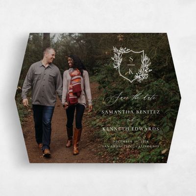 White Diamond Wedding Save the Date - Serrano Photo