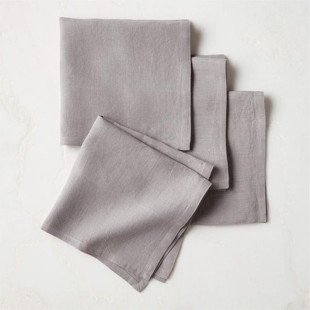 Set of 4 Bolt Grey Linen Napkins