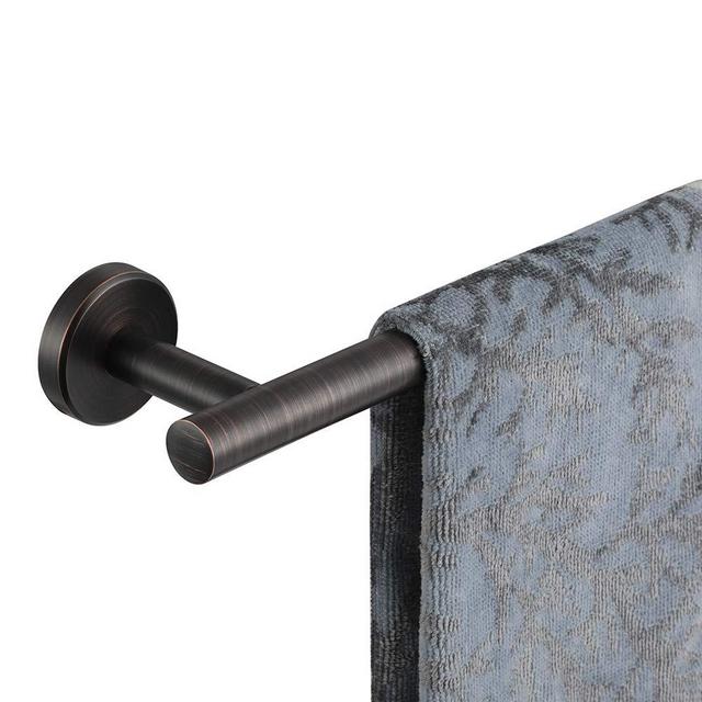 JQK Oil Rubbed Bronze Towel Bar, 18 Inch 304 Stainless Steel Thicken 0.8mm Towel Rack Bathroom, Towel Holder ORB Wall Mount, Total Length 20.47 Inch, TB110L18-ORB