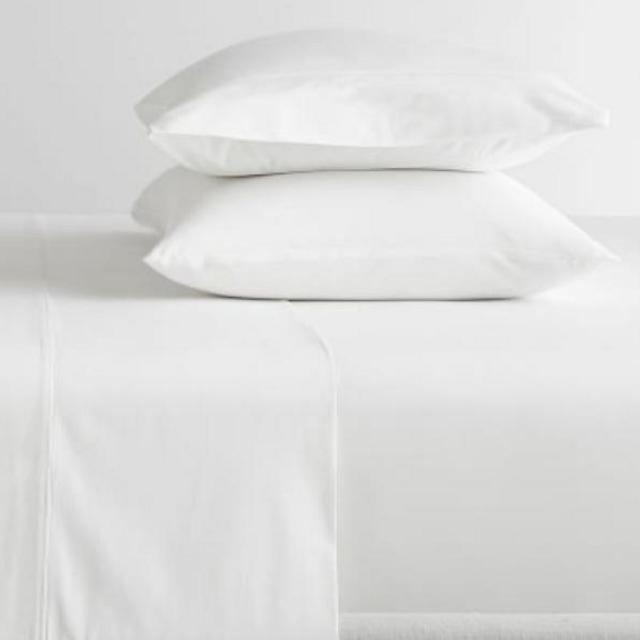 Pottery Barn Classic 400 Thread Count Organic Percale Sheet, Cal King, White