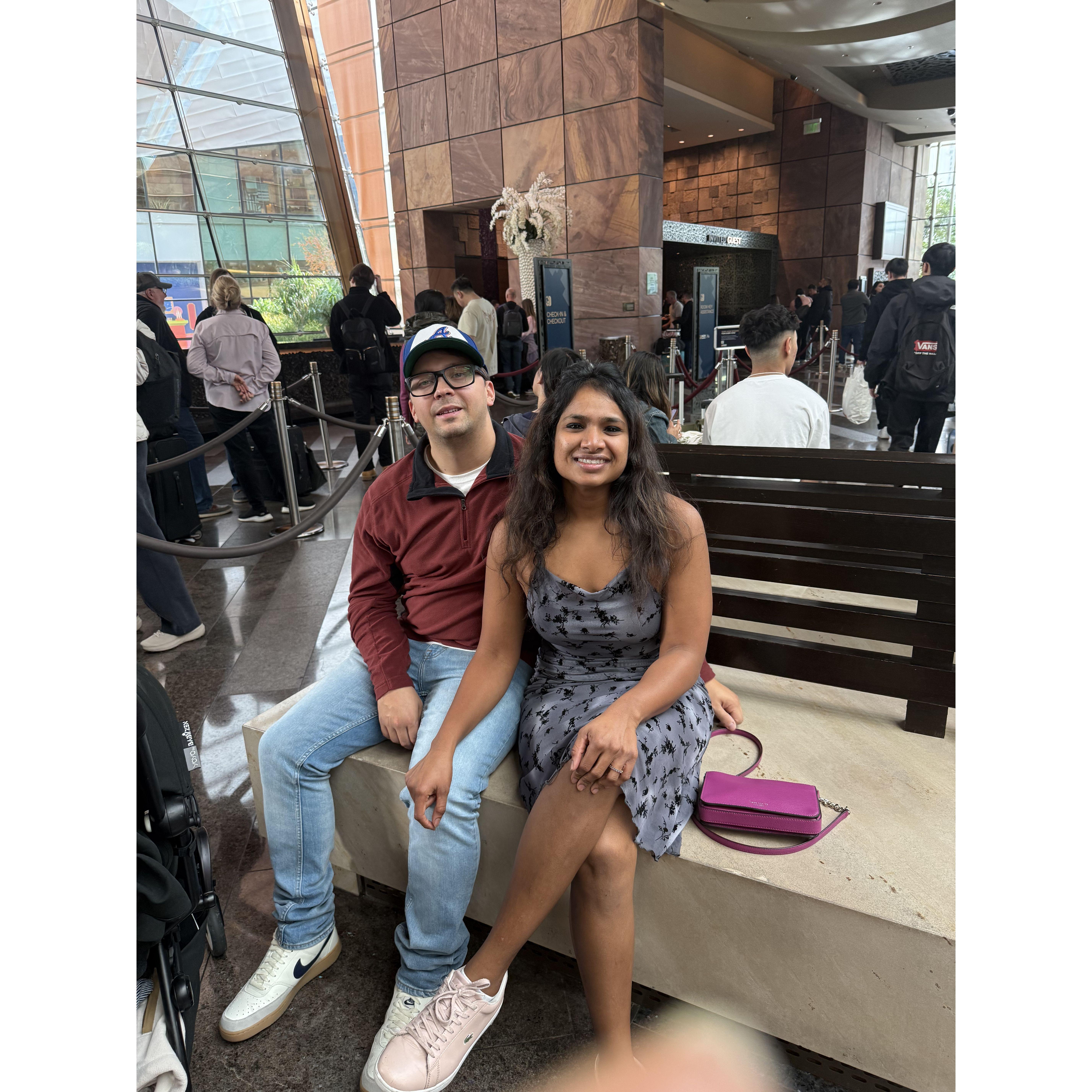 Hotel lobby vibes: waiting, relaxing, and people-watching.