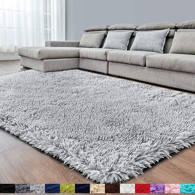 Light Grey Super Soft Area Rug for Bedroom,4x6 Ft,Fluffy Rugs for Living Room,Shag Carpet for Girls Boys Room,Furry Rug for Baby Kids Room,Fuzzy Rug for Dorm Nursery Room,Anti-Slip Rug,Bedside Rug
