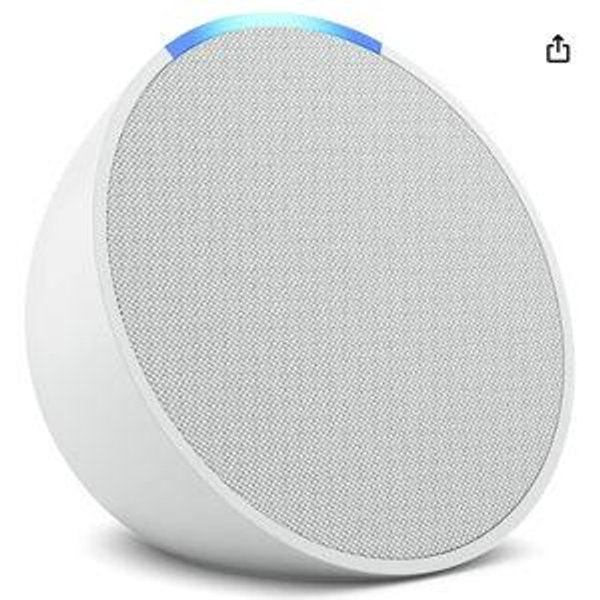 Amazon Echo Pop (newest model), Our smallest Alexa speaker, Fits in any room, Glacier White