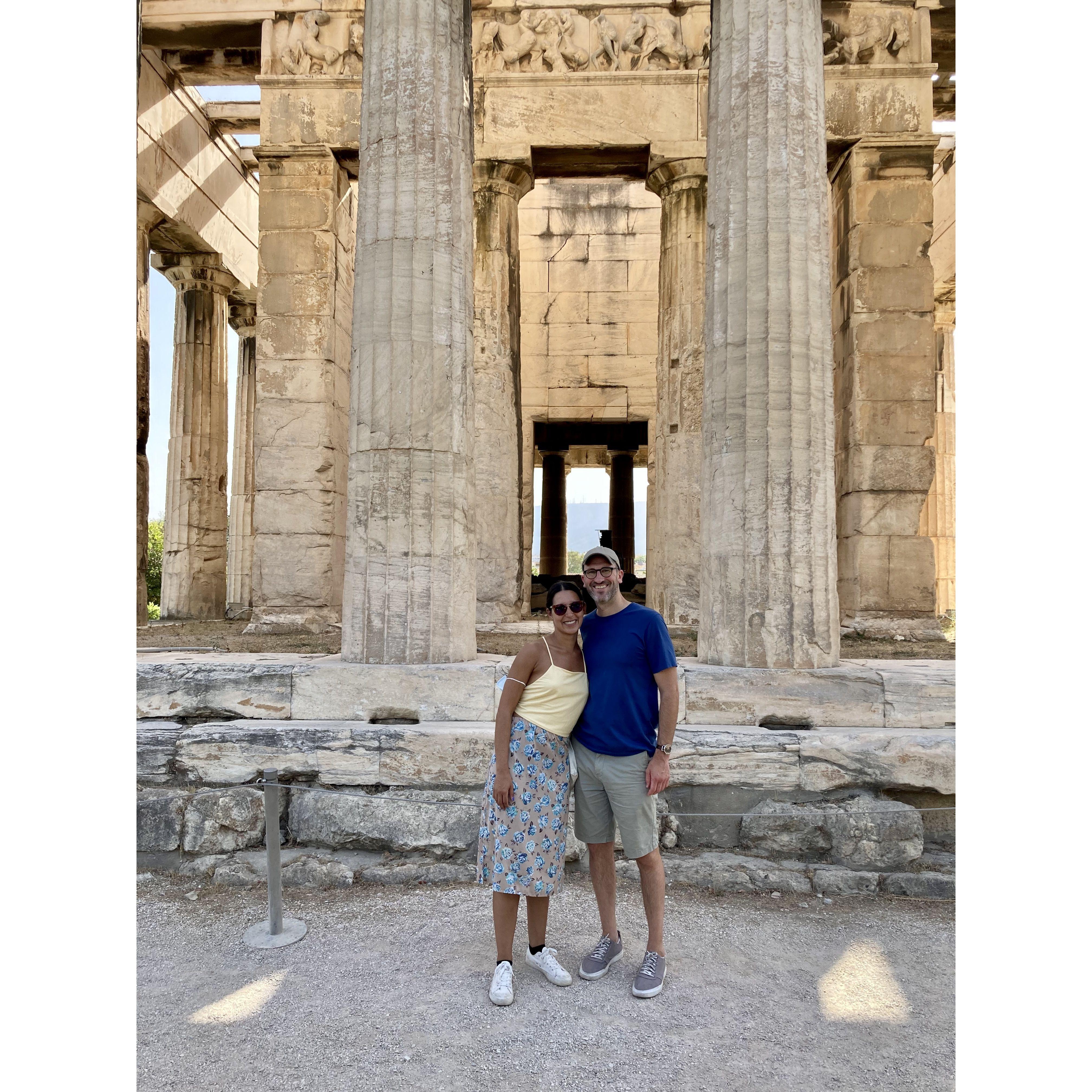 Enjoying the sights while trying to stay cool in Athens