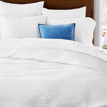 Organic Textured Waffle Euro Shams in White