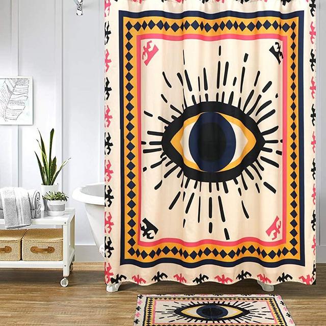 HAOCOO Boho Fabric Shower Curtain, 72-Inch Tribal Style Shower Curtains for Bathroom with Hooks Waterproof Heavy Shower Curtain Sets Bathroom Accessories Decorative (72 x 72)