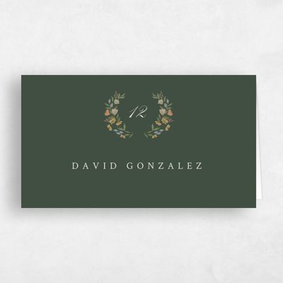 Evergreen Wedding Place Card - Florentina