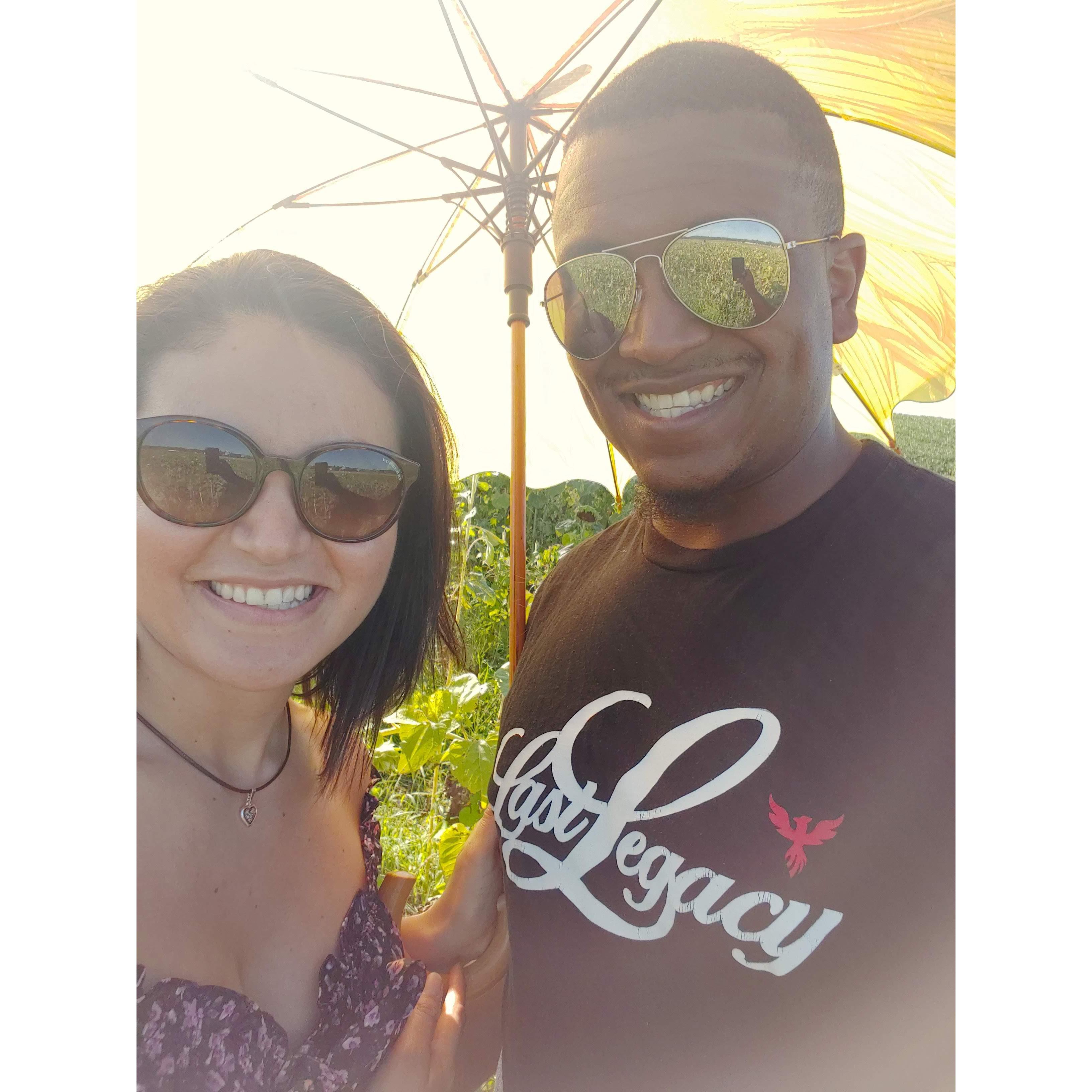 We went to a sunflower field early on when we started dating and had our own photoshoot!