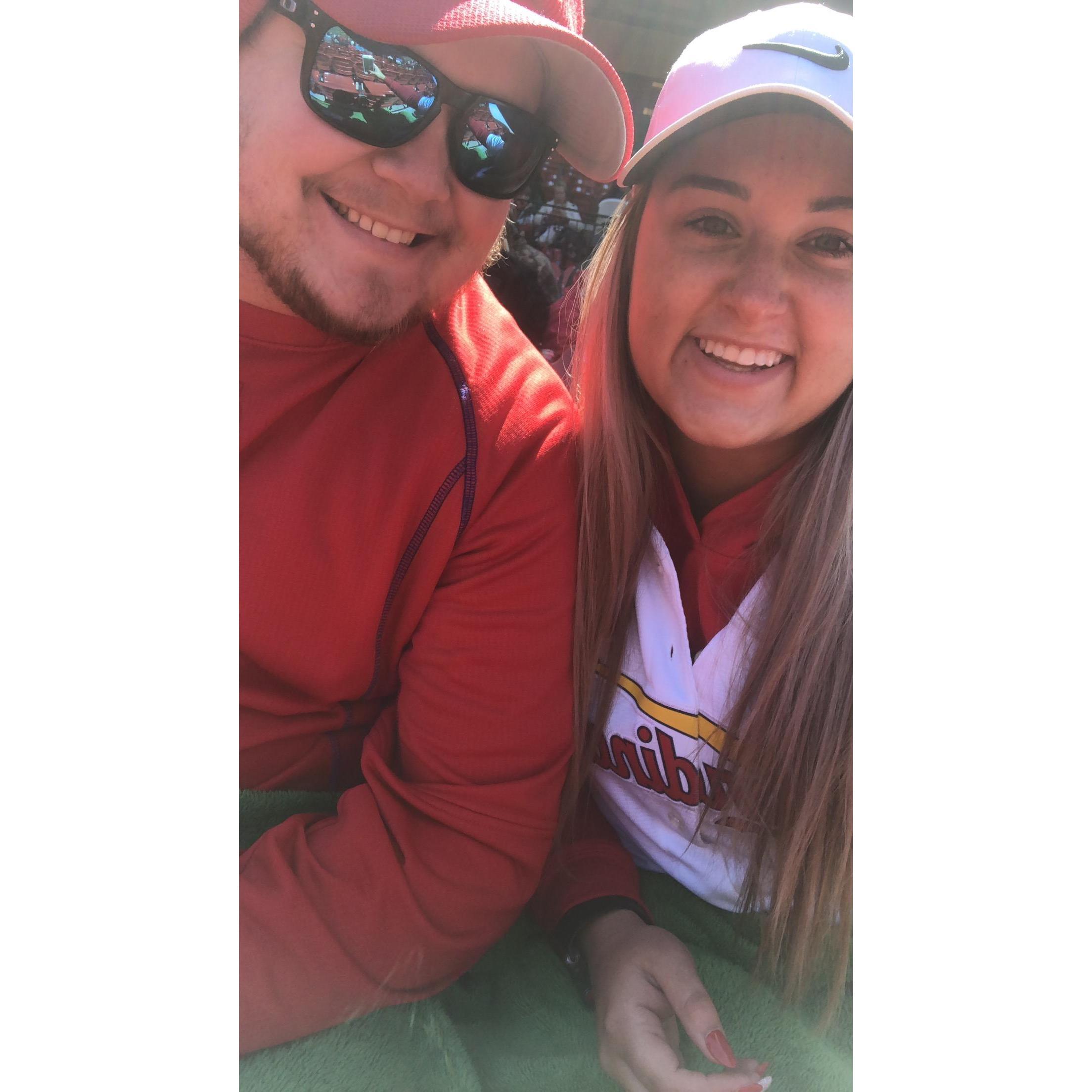 Our second Cardinals game also the record game for coldest game ever.