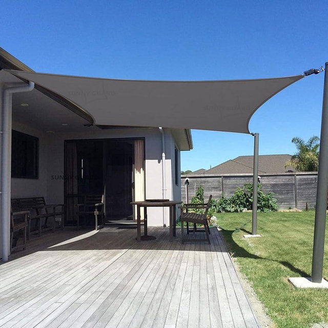 SUNNY GUARD Sun Shade Sail 10' X 20' Rectangle Charcoal UV Block Sunshade for Backyard Yard Deck Patio Garden Outdoor Activities and Facility(We Make Custom Size)