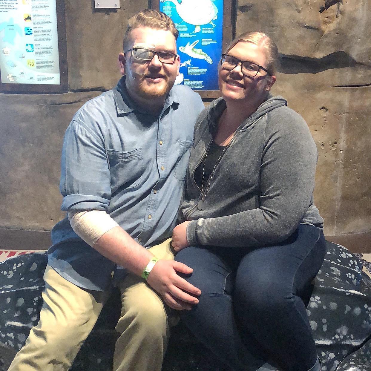 One of our first double dates: Sips Under The Sea at the aquarium!