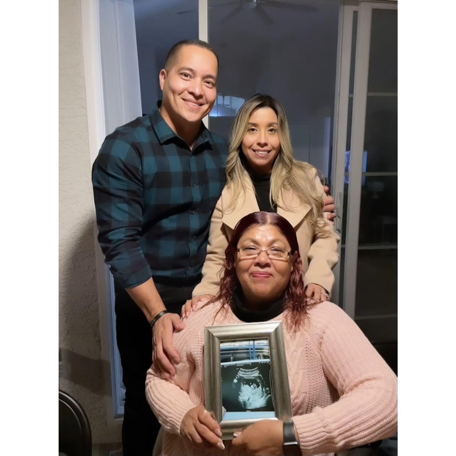 Baby announcement with Grandma Duarte...