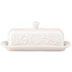 Lenox Dinnerware, Opal Innocence Carved Covered Butter Dish