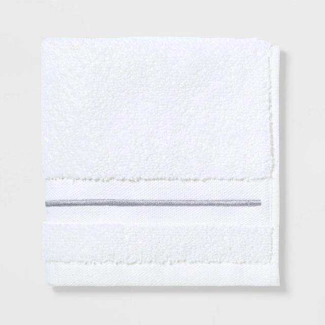 Spa Washcloth Light Gray Stripe - Threshold Signature™