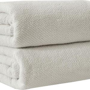 Great Bay Home 100% Cotton Oversized 2 Pack 68x35 Extra Large Towel Set - Absorbent, Quick-Drying, Durable Oversized Bath Sheets for Bathroom Décor (Light Grey)