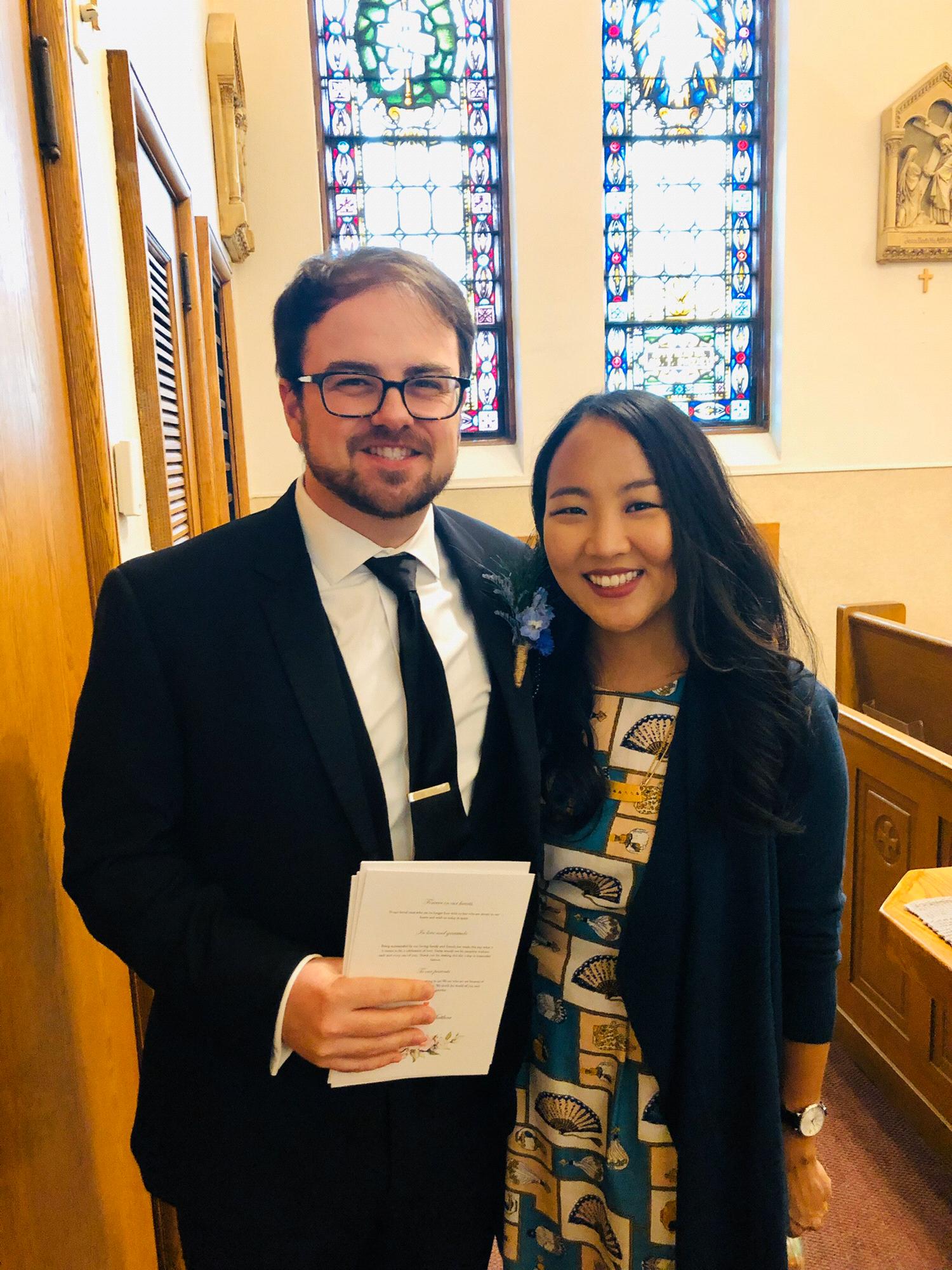 At Matt and Maria's wedding, April, 2019.