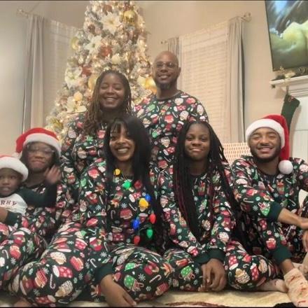 Our happy blended family first Christmas together 2024