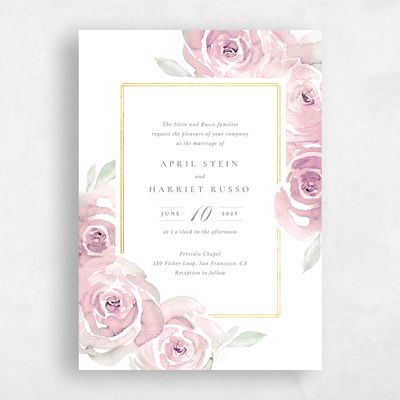Berry Rose, Pink Wedding Invitation - Roana Classic Foil