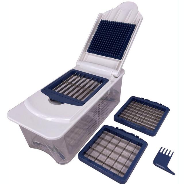 Simply Essential™ Veggie Chopper in White/Navy