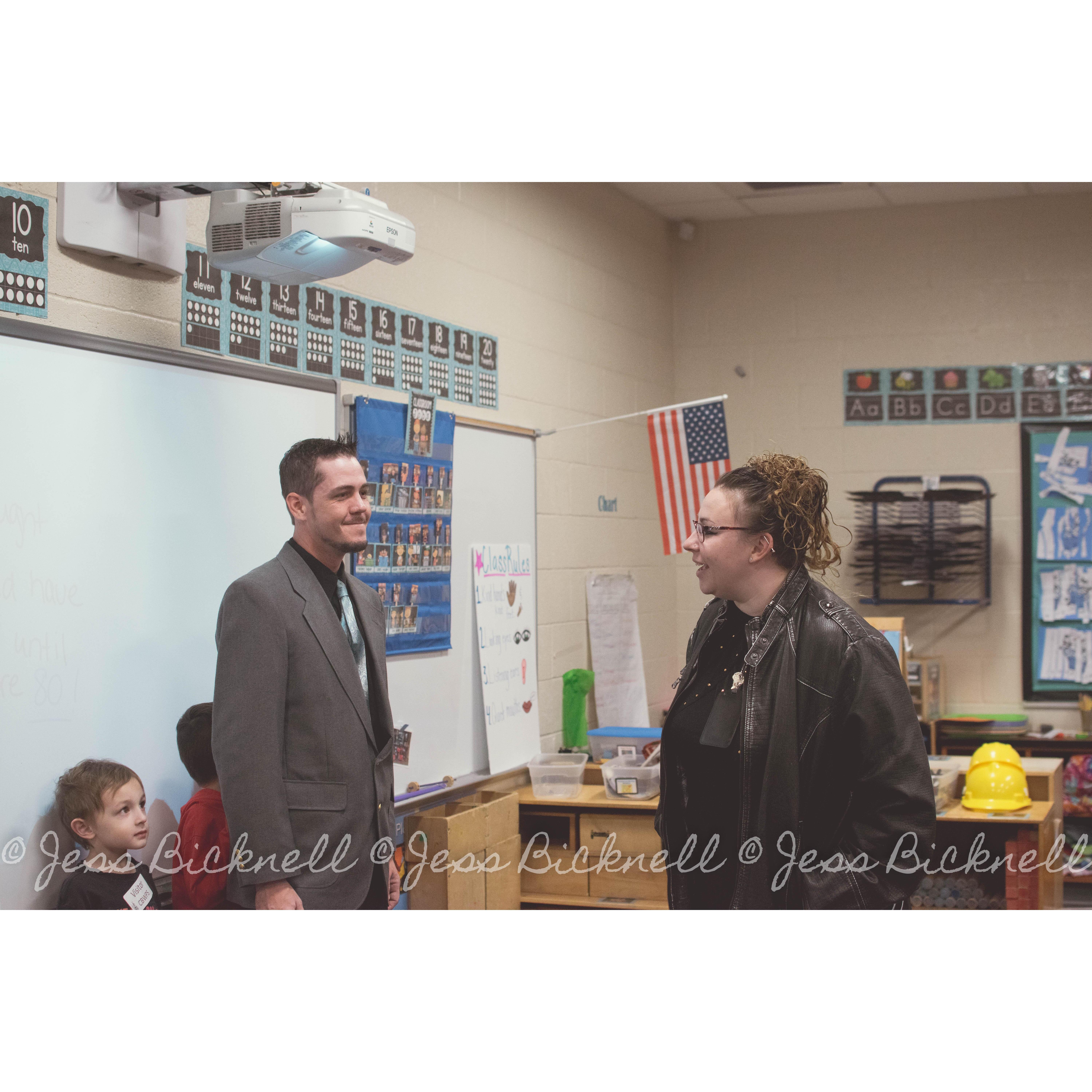 The smartboard read: " Bree, I bet you thought you would have to wait until you were 80!"