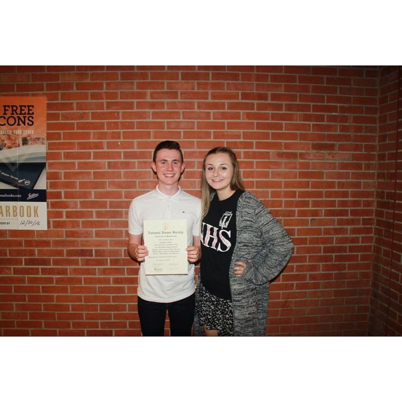 Joseph getting inducted into the National Honor Society (2016)
