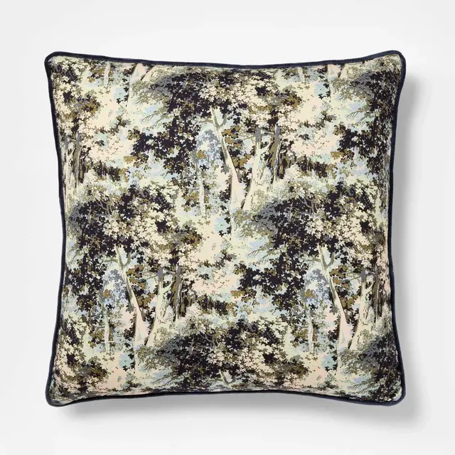 24"x24" Abstract Tree Printed Throw Pillow with Gusset Navy - Threshold™ designed with Studio McGee