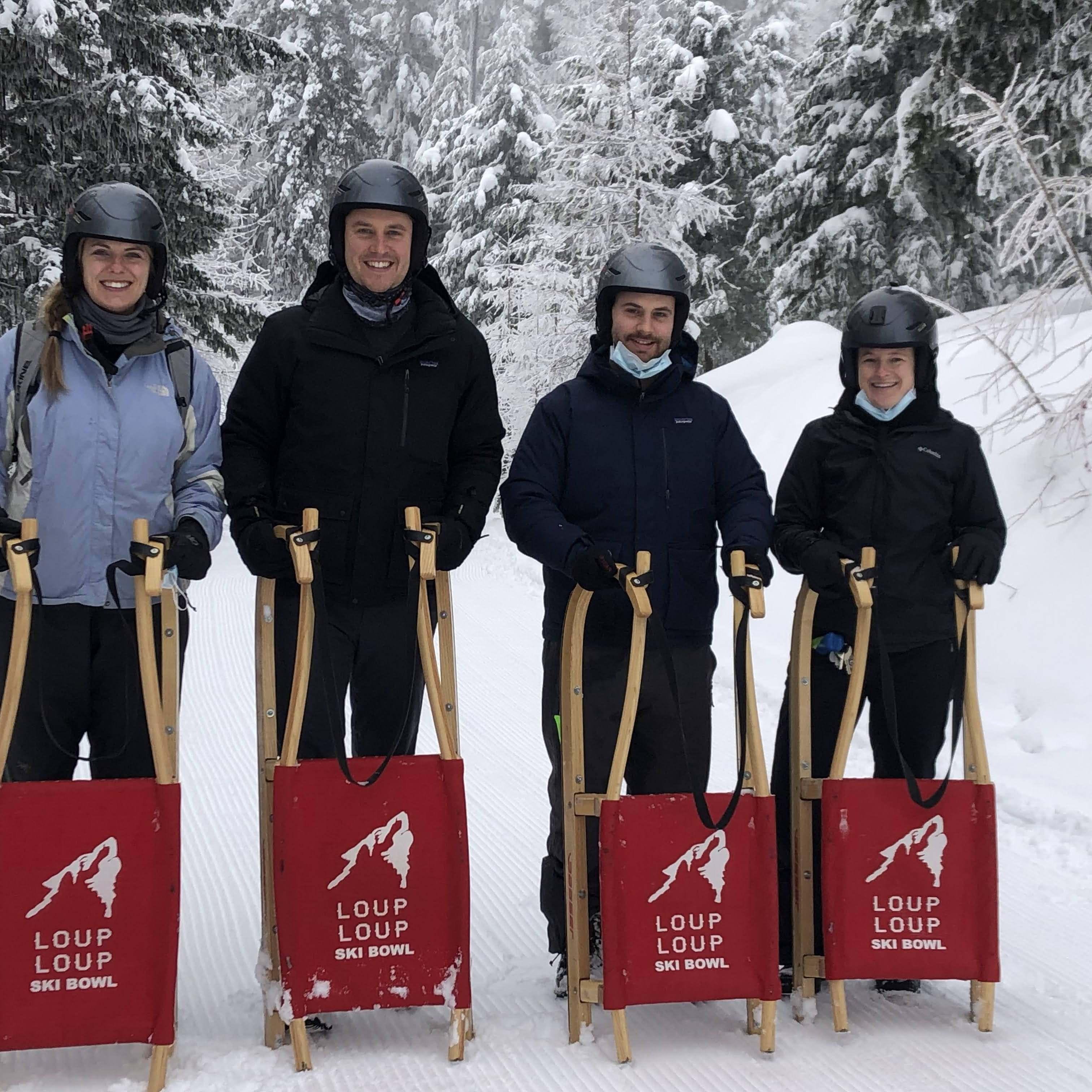 Sledding at Loup Loup in Washington's Okanogan with Jon and Catherine. 2021.