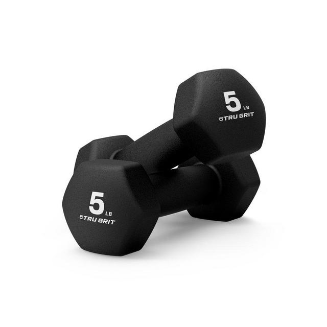 Tru Grit 5LB Neoprene Hex Dumbbell (Pair)