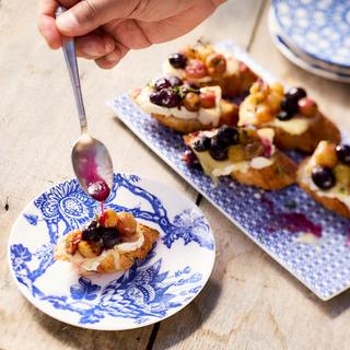 Arcadia Blue Canape Plate, Set of 4