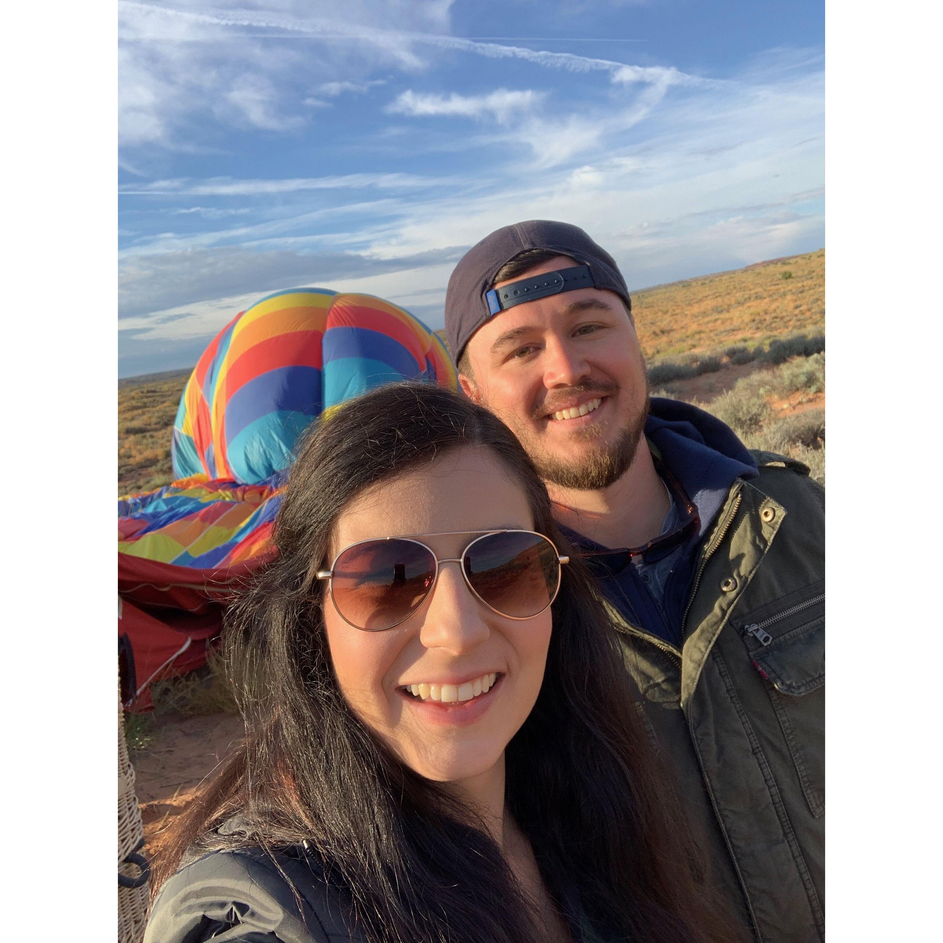 Sunrise hot air balloon ride with a bumpy landing!