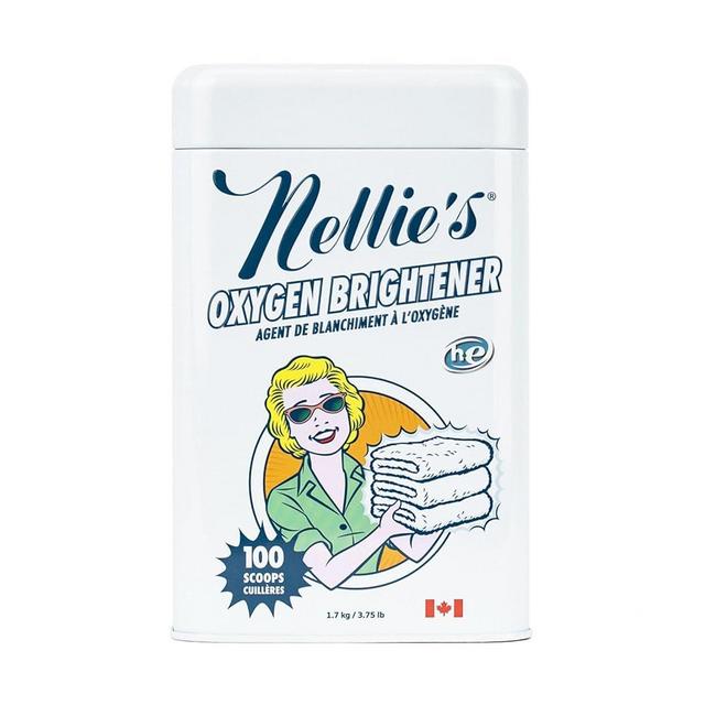 Nellie's Oxygen Brightener - 100 Scoops - Planet Friendly Stain Remover - Safe Alternative to Bleach - Septic-Safe Formula - Compact Powder Form