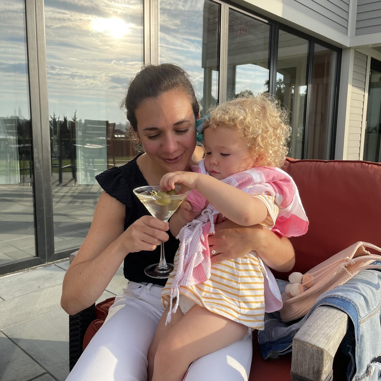 Teaching Scarlett about martinis