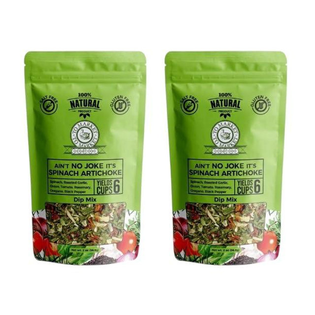 To Market - To Market, Gourmet Dip Mixes, Cheesballs & Spread Mixes, Variety Packs, Salt-Free, Gluten-Free, MSG-Free, No GMO (2 pack, Ain't No Joke Artichoke)