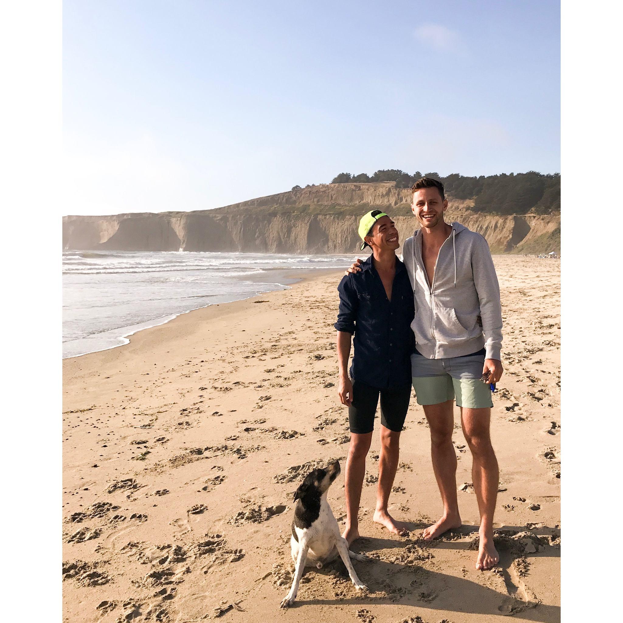 Falling in love throughout our first summer together. Half Moon Bay.
