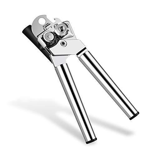 Manual Can Opener, Stainless Steel Safe Cut Tin Opener Manual with Ergonomic Designed Comfort Grips, Smooth Edge-Ultra Sharp Cutting Tools for Bottles