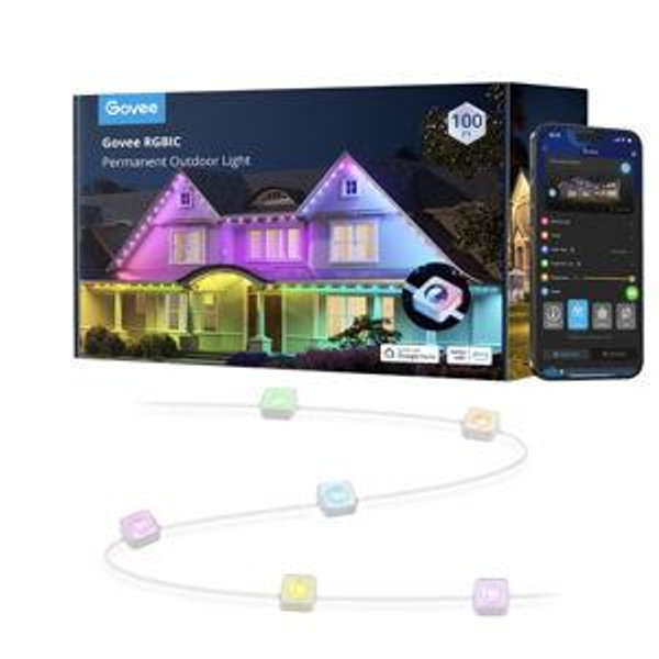 Govee 100-ft Plug-in White Indoor/Outdoor String Light with Color changing -Light LED Mini Bulbs Bluetooth Compatibility Wi-Fi Compatibility