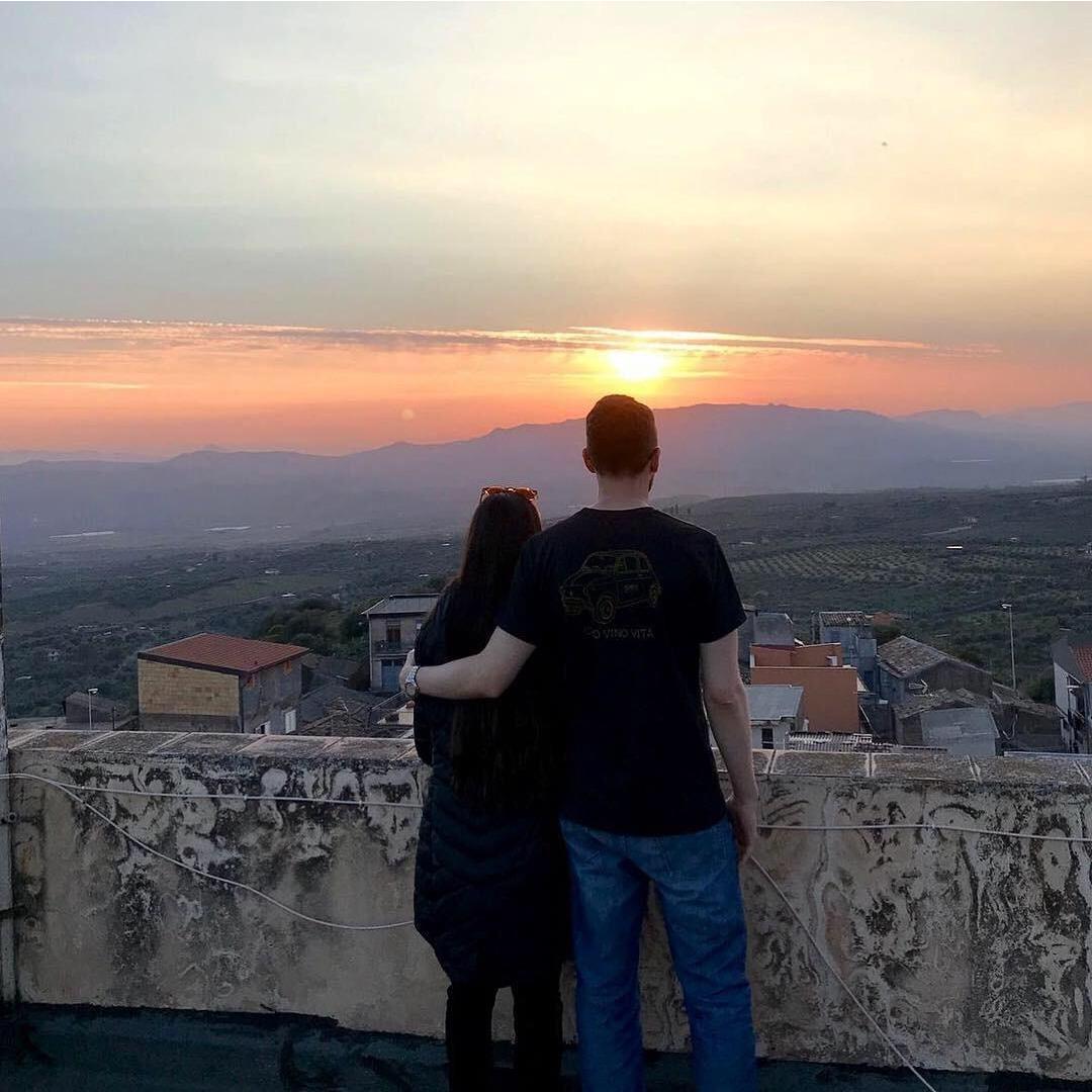 The sunset over Santa Maria di Licodia