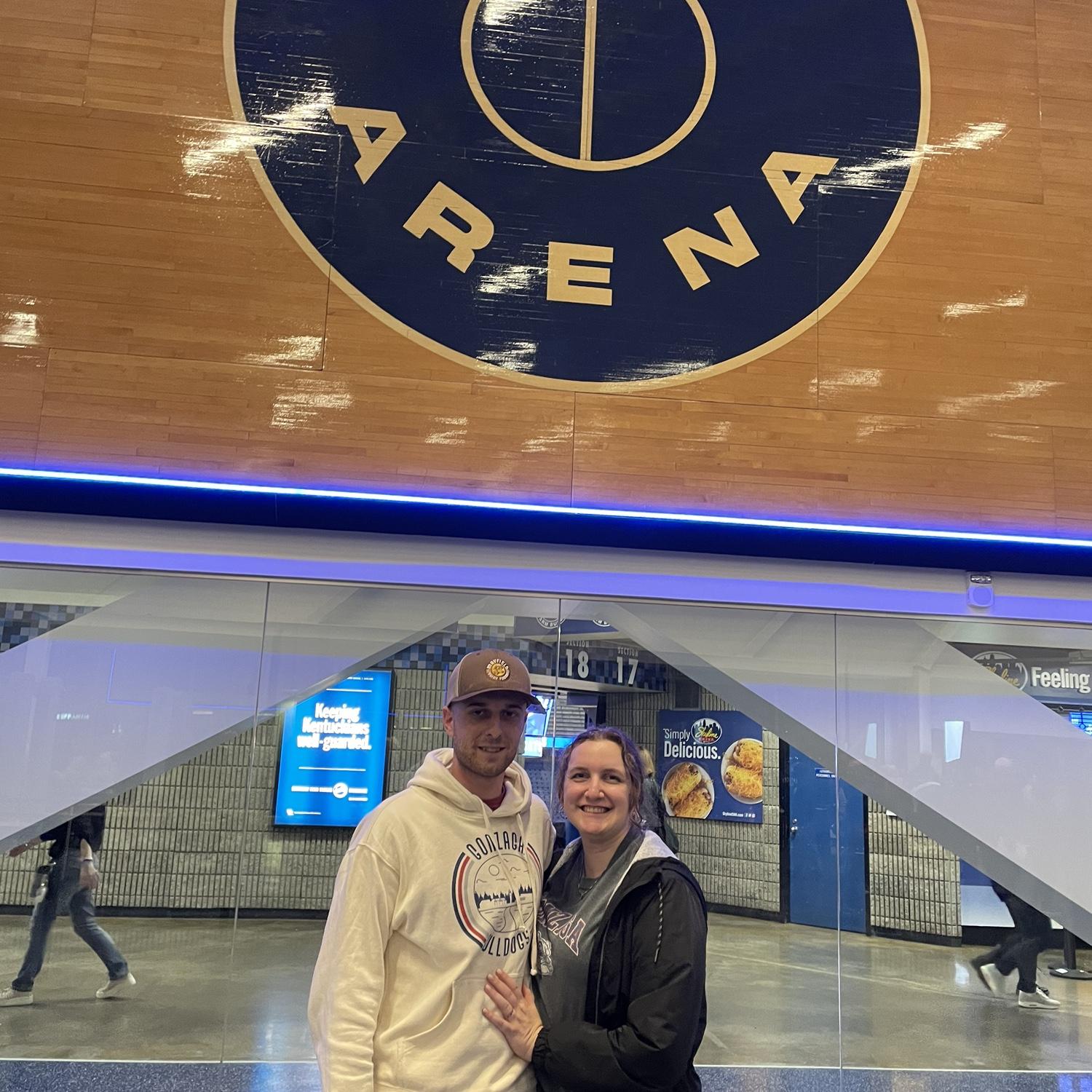 We go to live sports games… made this trip for his favorite basketball team, Gonzaga!
