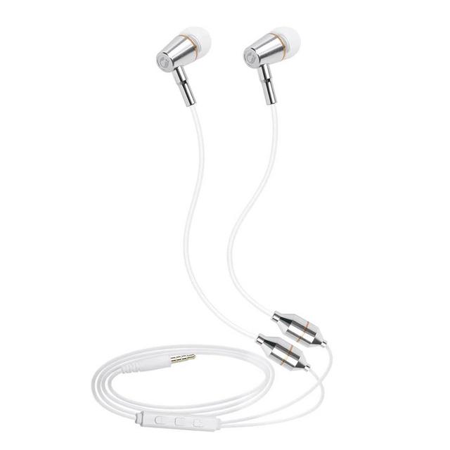 ibrain Air Tube Headphones Air Tube Earbuds Airtube Headset with Microphone & Volume Control Airtube Headphones for a Safe and Healthy Listening (White)