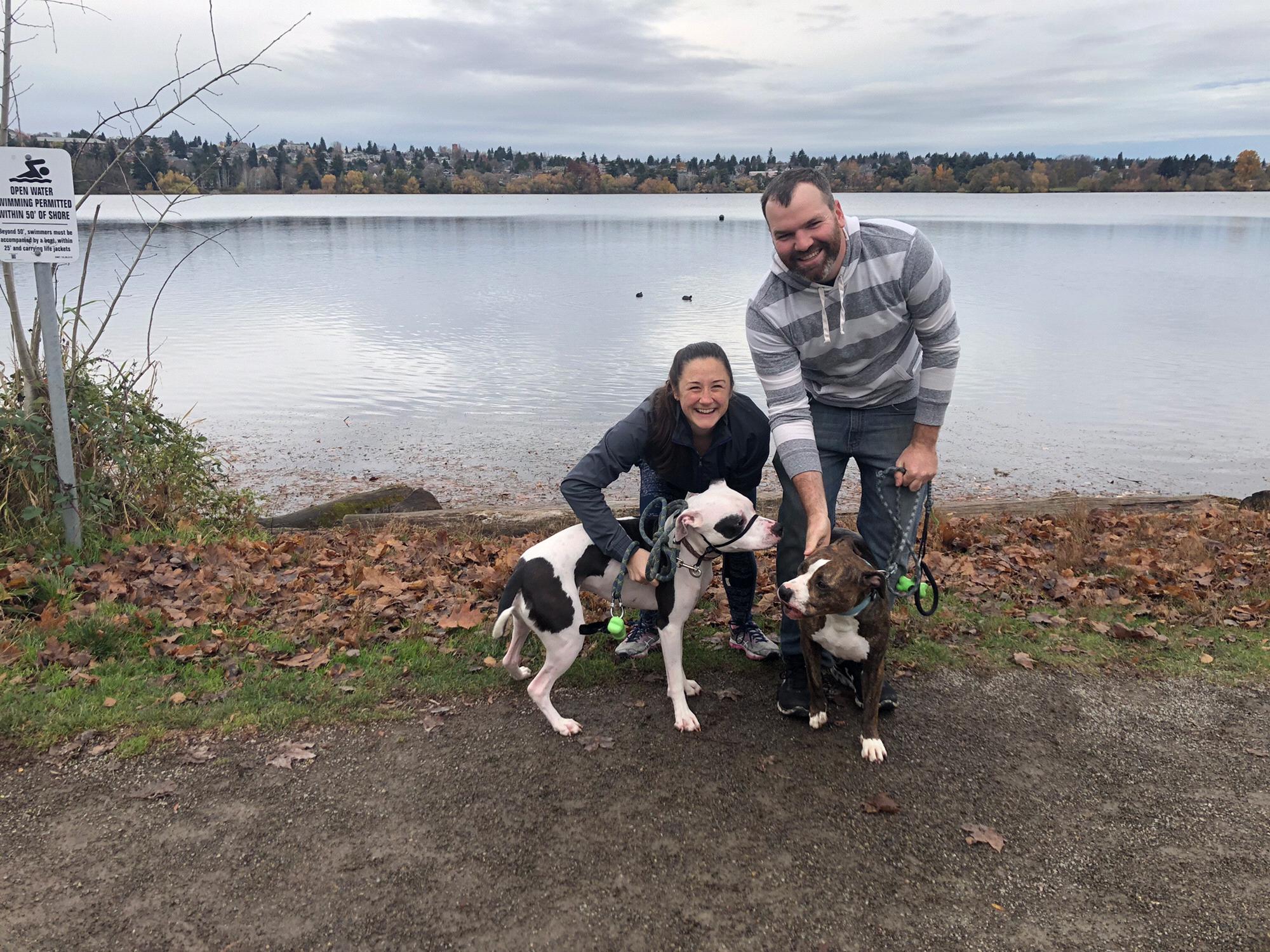 Thanksgiving walk with the pups around Green Lake, -Seattle, WA