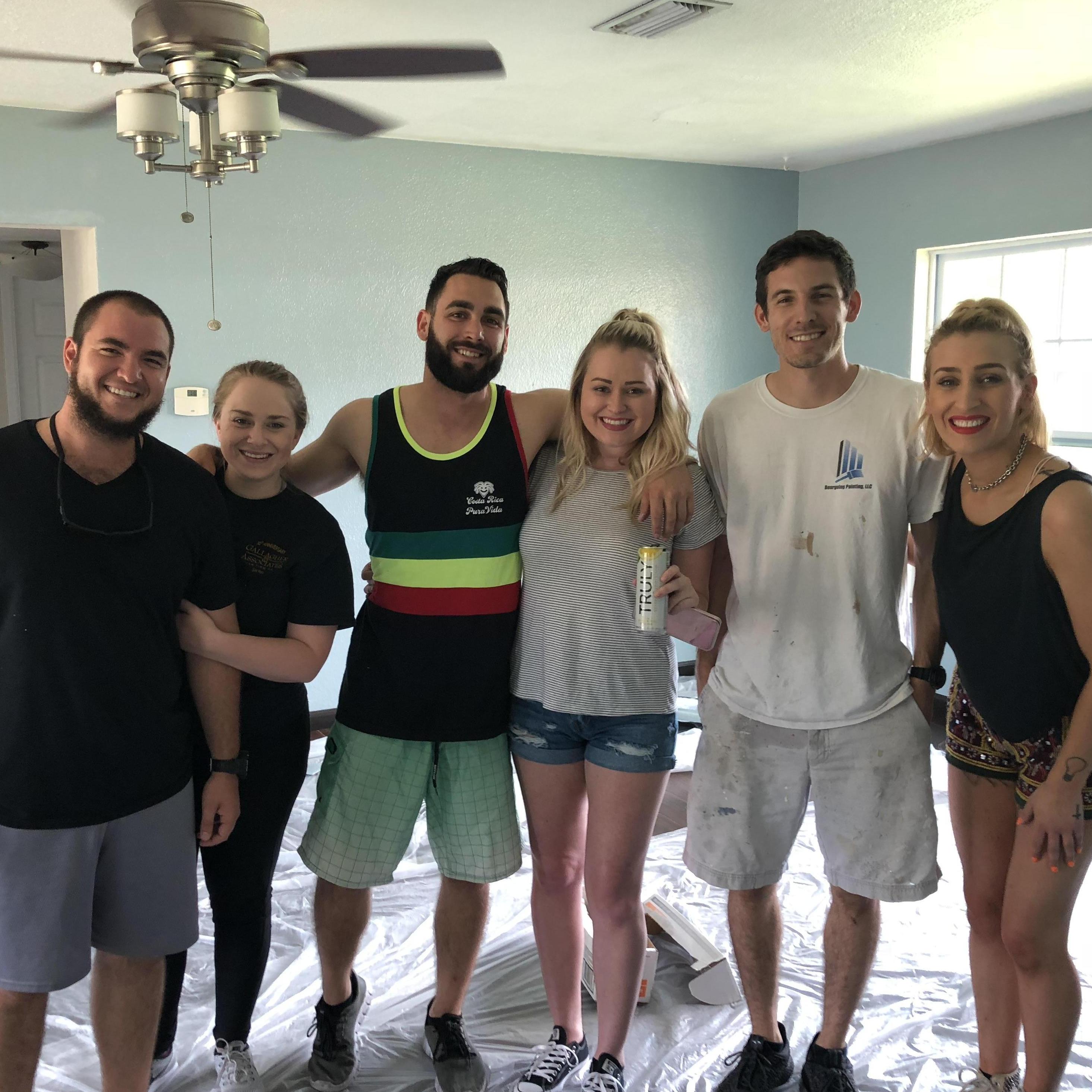 Painting party with our best friends when Ryan bought his (now ours) house in June 2018!