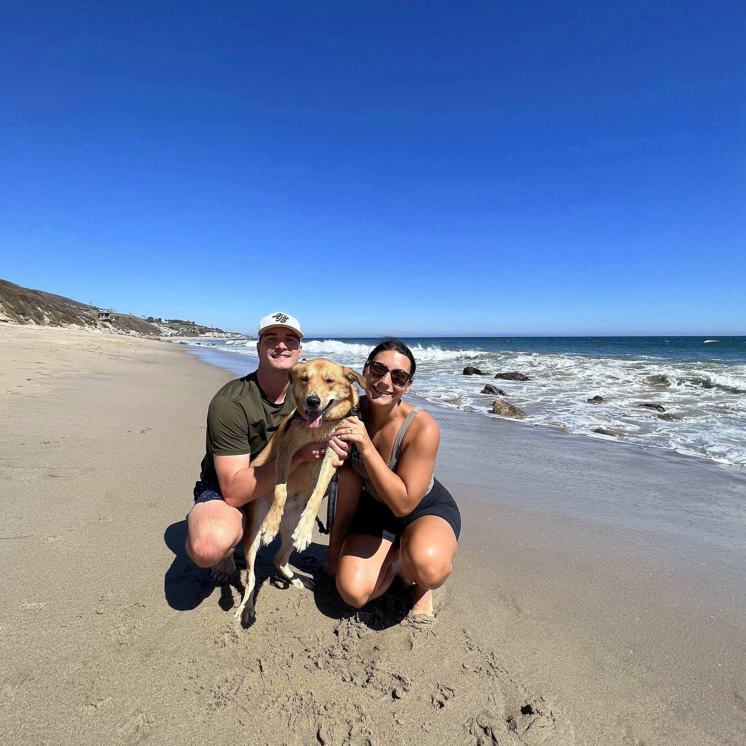 Celebrating our engagement on the beaches of Malibu!